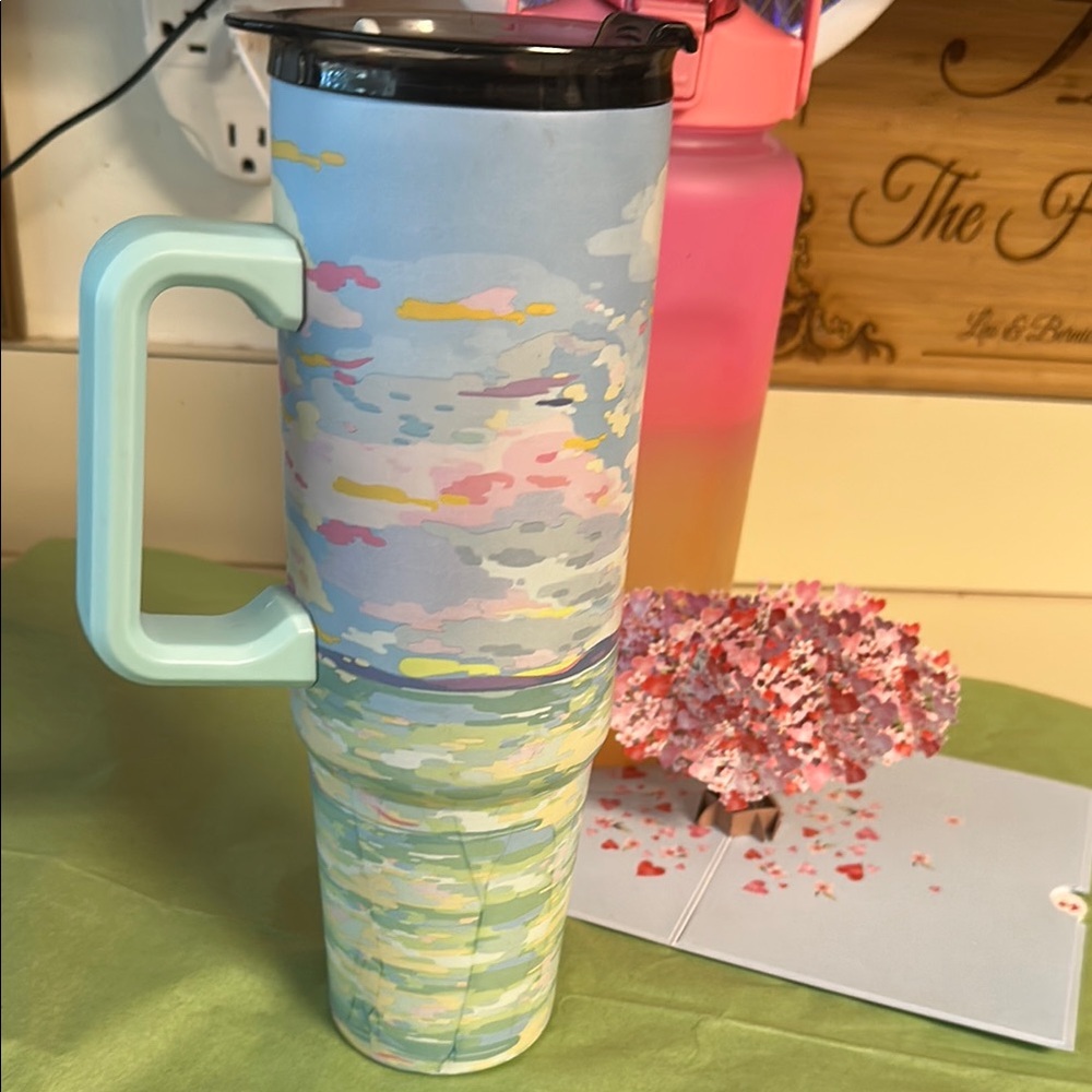 Clementine QUENCHER TUMBLER 40 OZ. Colorful Travel Mug with Handle